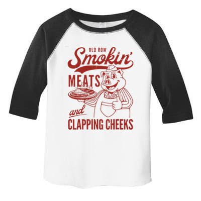 Old Row Smokin Meats And Clapping Cheeks Funny Old Row Smokin Meats And Clappi Toddler Fine Jersey T-Shirt