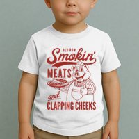 Old Row Smokin Meats And Clapping Cheeks Funny Old Row Smokin Meats And Clappi Toddler T-Shirt