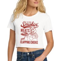 Old Row Smokin Meats And Clapping Cheeks Funny Old Row Smokin Meats And Clappi Crop Top