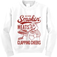 Old Row Smokin Meats And Clapping Cheeks Funny Old Row Smokin Meats And Clappi Kids Sweatshirt