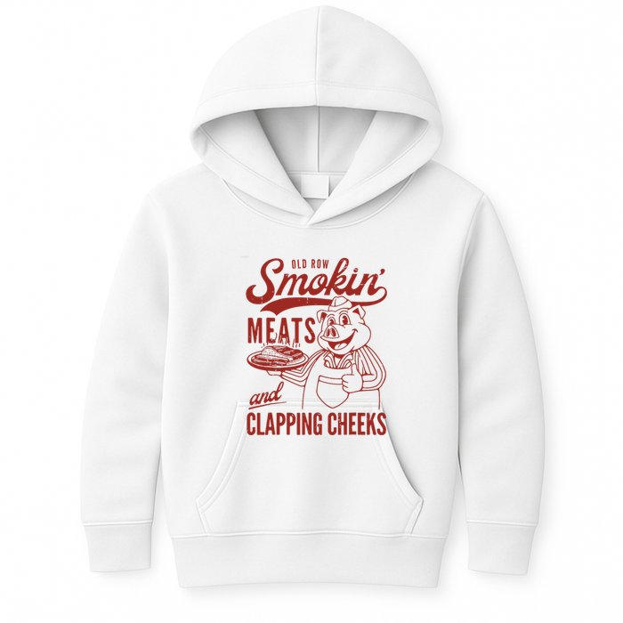 Old Row Smokin Meats And Clapping Cheeks Funny Old Row Smokin Meats And Clappi Kids Hoodie