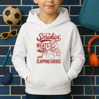 Old Row Smokin Meats And Clapping Cheeks Funny Old Row Smokin Meats And Clappi Kids Hoodie