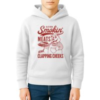 Old Row Smokin Meats And Clapping Cheeks Funny Old Row Smokin Meats And Clappi Kids Hoodie