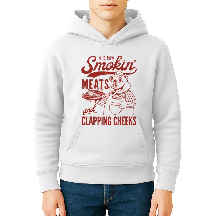 Old Row Smokin Meats And Clapping Cheeks Funny Old Row Smokin Meats And Clappi Kids Hoodie
