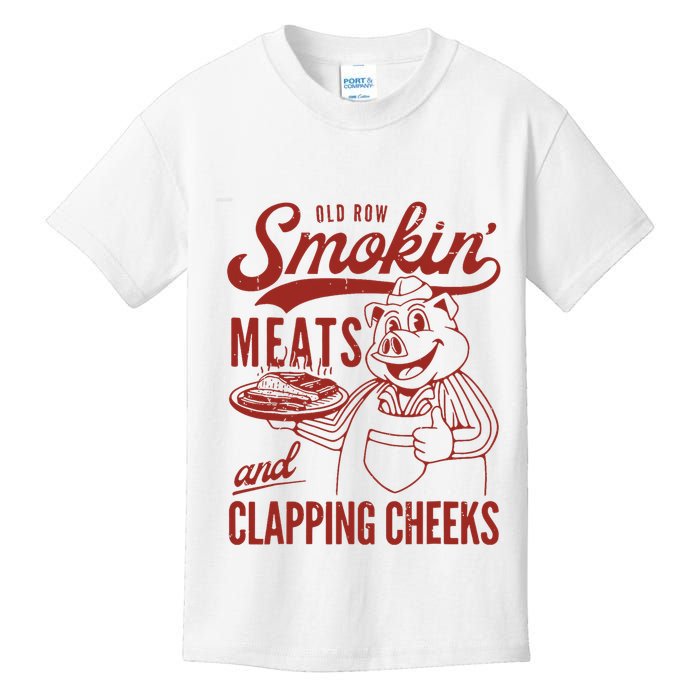 Old Row Smokin Meats And Clapping Cheeks Funny Old Row Smokin Meats And Clappi Kids T-Shirt