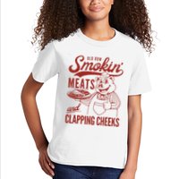 Old Row Smokin Meats And Clapping Cheeks Funny Old Row Smokin Meats And Clappi Kids T-Shirt