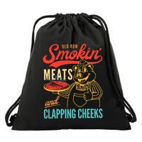 Old Row Smokin Meats And Clapping Cheeks Drawstring Bag