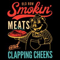 Old Row Smokin Meats And Clapping Cheeks Drawstring Bag