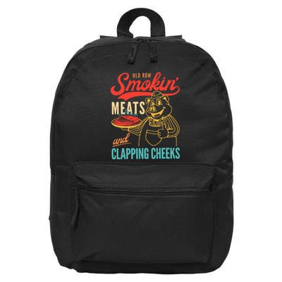 Old Row Smokin Meats And Clapping Cheeks 16 in Basic Backpack