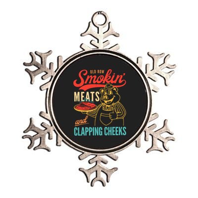 Old Row Smokin Meats And Clapping Cheeks Metallic Star Ornament