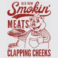 Old Row Smokin Meats And Clapping Cheeks Funny Bbq Womens Funnel Neck Pullover Hood