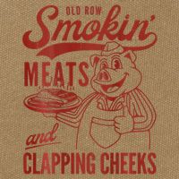 Old Row Smokin Meats And Clapping Cheeks Funny Bbq Cotton Canvas Backpack