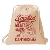 Old Row Smokin Meats And Clapping Cheeks Funny Bbq Drawstring Bag