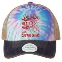 Old Row Smokin Meats And Clapping Cheeks Funny Bbq Legacy Tie Dye Trucker Hat
