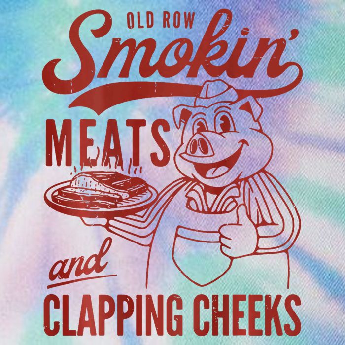 Old Row Smokin Meats And Clapping Cheeks Funny Bbq Legacy Tie Dye Trucker Hat