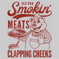 Old Row Smokin Meats And Clapping Cheeks Funny Bbq Tie-Dye T-Shirt