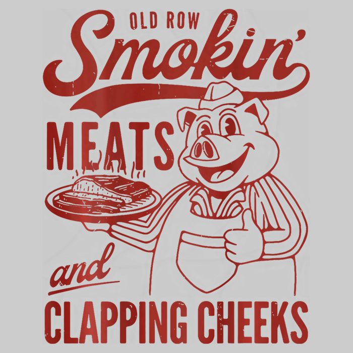Old Row Smokin Meats And Clapping Cheeks Funny Bbq Tie-Dye T-Shirt