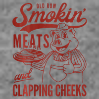 Old Row Smokin Meats And Clapping Cheeks Funny Bbq Tall Hoodie