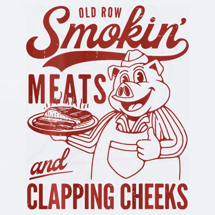 Old Row Smokin Meats And Clapping Cheeks Funny Bbq Sueded Cloud Jersey T-Shirt