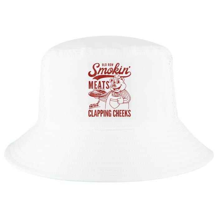 Old Row Smokin Meats And Clapping Cheeks Funny Bbq Cool Comfort Performance Bucket Hat
