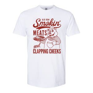 Old Row Smokin Meats And Clapping Cheeks Funny Bbq Softstyle CVC T-Shirt