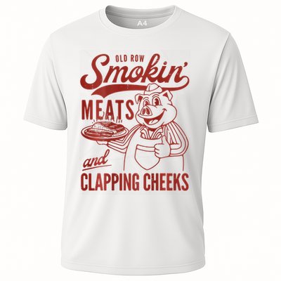 Old Row Smokin Meats And Clapping Cheeks Funny Bbq Performance Shirt