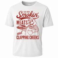Old Row Smokin Meats And Clapping Cheeks Funny Bbq Performance Shirt