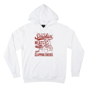 Old Row Smokin Meats And Clapping Cheeks Funny Bbq Hoodie