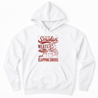 Old Row Smokin Meats And Clapping Cheeks Funny Bbq Hoodie