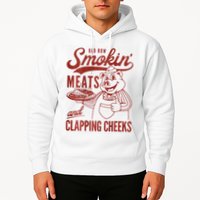 Old Row Smokin Meats And Clapping Cheeks Funny Bbq Hoodie