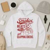 Old Row Smokin Meats And Clapping Cheeks Funny Bbq Hoodie