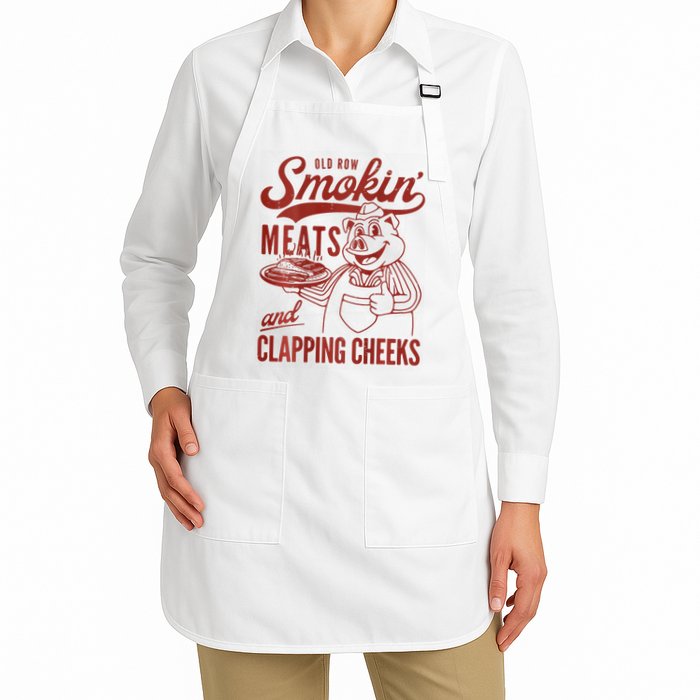 Old Row Smokin Meats And Clapping Cheeks Funny Bbq Apron