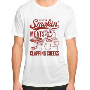 Old Row Smokin Meats And Clapping Cheeks Funny Bbq Adult ChromaSoft Performance T-Shirt