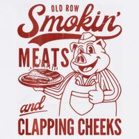 Old Row Smokin Meats And Clapping Cheeks Funny Bbq Bucket Hat