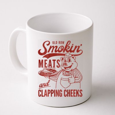 Old Row Smokin Meats And Clapping Cheeks Funny Bbq Mug