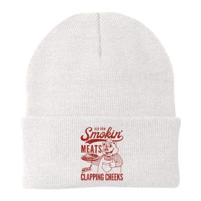 Old Row Smokin Meats And Clapping Cheeks Funny Bbq Beanie