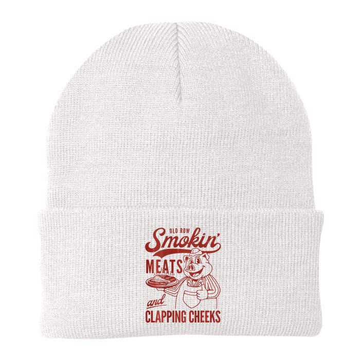 Old Row Smokin Meats And Clapping Cheeks Funny Bbq Beanie