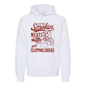 Old Row Smokin Meats And Clapping Cheeks Funny Bbq Premium Hoodie