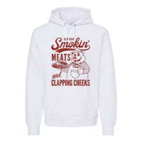 Old Row Smokin Meats And Clapping Cheeks Funny Bbq Premium Hoodie