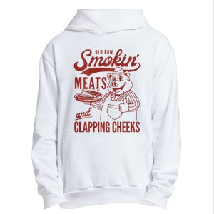 Old Row Smokin Meats And Clapping Cheeks Funny Bbq Urban Pullover Hoodie