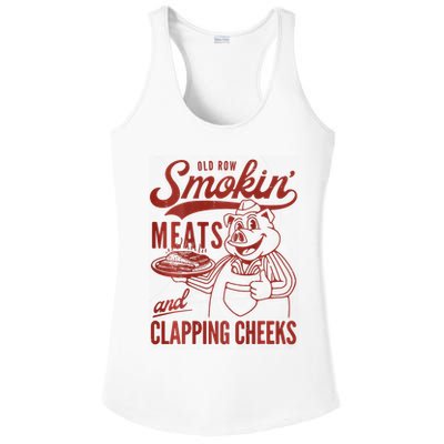 Old Row Smokin Meats And Clapping Cheeks Funny Bbq Ladies PosiCharge Competitor Racerback Tank