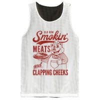 Old Row Smokin Meats And Clapping Cheeks Funny Bbq Mesh Reversible Basketball Jersey Tank