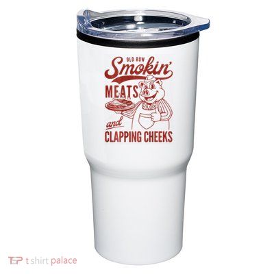 Old Row Smokin Meats And Clapping Cheeks Funny Bbq Tumbler