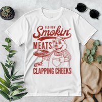 Old Row Smokin Meats And Clapping Cheeks Funny Bbq Premium T-Shirt