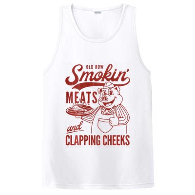 Old Row Smokin Meats And Clapping Cheeks Funny Bbq PosiCharge Competitor Tank