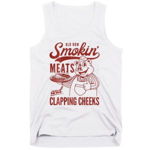 Old Row Smokin Meats And Clapping Cheeks Funny Bbq Tank Top