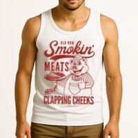 Old Row Smokin Meats And Clapping Cheeks Funny Bbq Tank Top