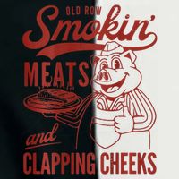 Old Row Smokin Meats And Clapping Cheeks Funny Bbq Infant Baby Jersey Bodysuit