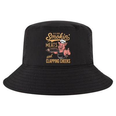 Old Row Smokin Meats And Clapping Cheeks Funny Cool Comfort Performance Bucket Hat