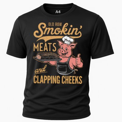 Old Row Smokin Meats And Clapping Cheeks Funny Performance Shirt